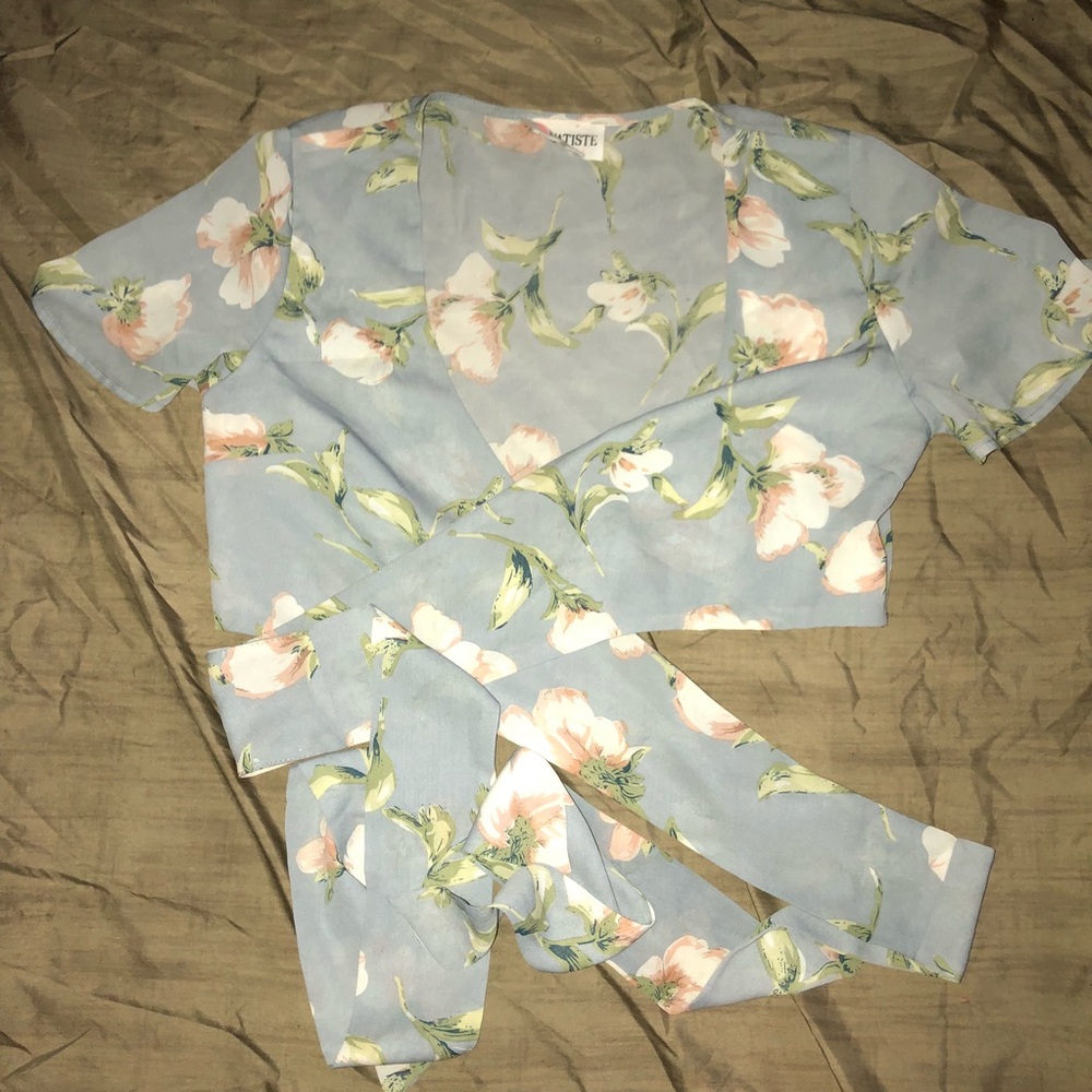 Floral wrap crop top.